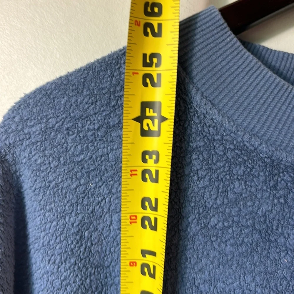 Aerie Cozy Good Vibes Oversized Crewneck Sweatshirt split sides, Blue XS lounge